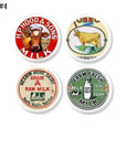 Vintage Farm Label Knobs – Rustic Livestock & Dairy Drawer Pulls (Set of 4, 6 or 9)