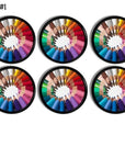 Black Furniture drawer pulls featuring a decorative rainbow of colored pencils. Cabinet knobs for art studio or home office.
