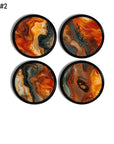Handmade cabinet drawer pulls in a smoke and fire fluid texture abstract design cabinet knobs. Vintage industrial or masculine decor decorative furniture hardware.