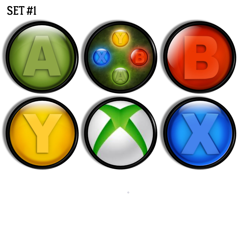 XBox controller button themed drawer pulls. Gaming geek mancave bar cabinet handle hardware.