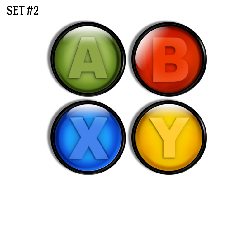 *X Box video game controller letter button themed dresser knob set. Decorative drawer pulls for young teen boy bedroom furniture.