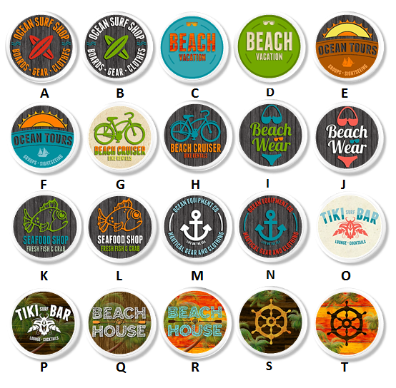 Brightly Colored Surfer Beach House Furniture Knobs Kids Coastal