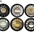 Set of six antique‑style telephone dial cabinet knobs featuring vintage instruction labels, perfect for retro office furniture, study rooms, and nostalgic décor accents.