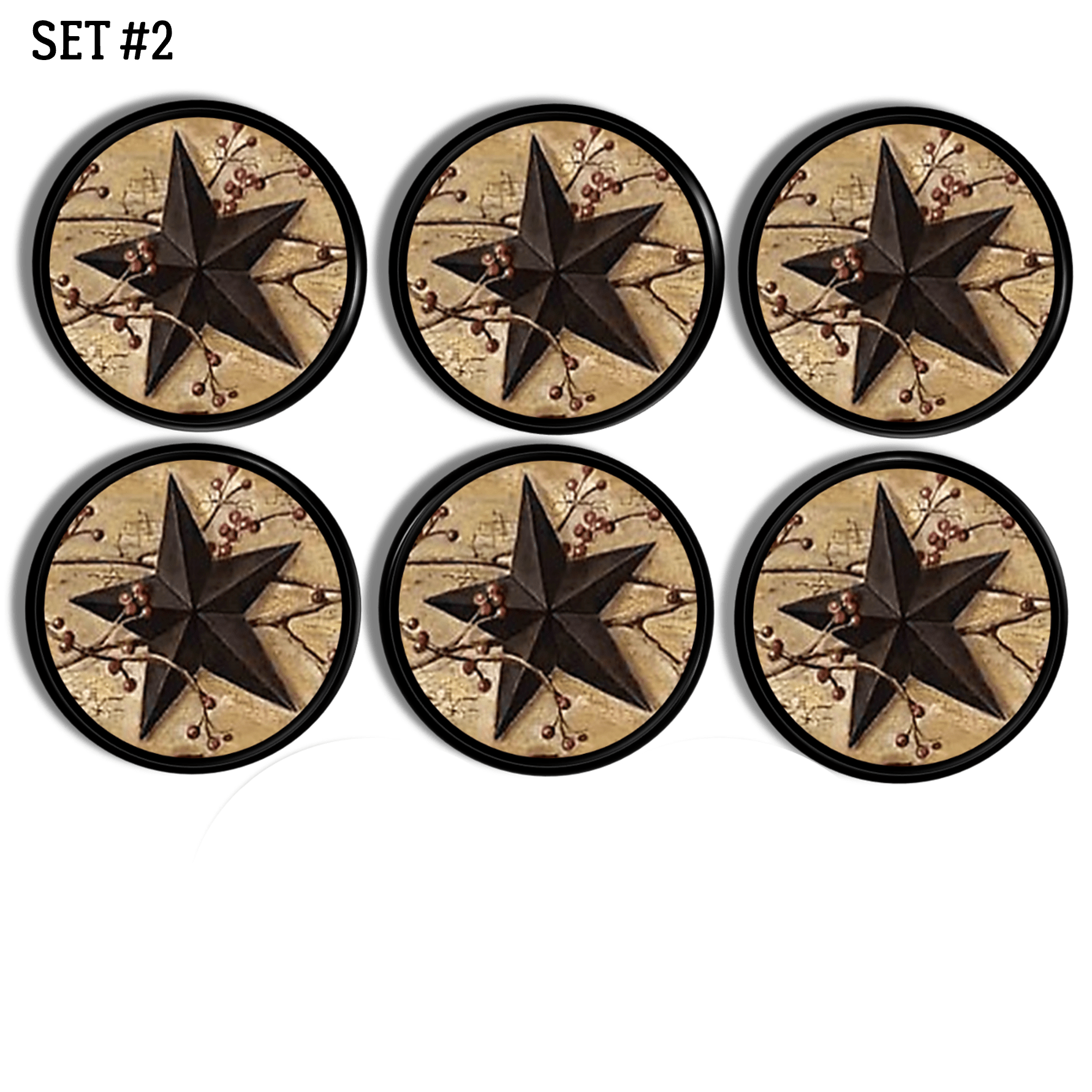 Handmade Decorative Primitive Americana Themed Knobs for use on furniture drawers, cupboards doors and Storage Bin Handles