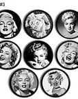 1950s era decor cabinet drawer pull set. Classic 50s Marilyn Monroe Cinema photo furniture knobs for decorative hardware.