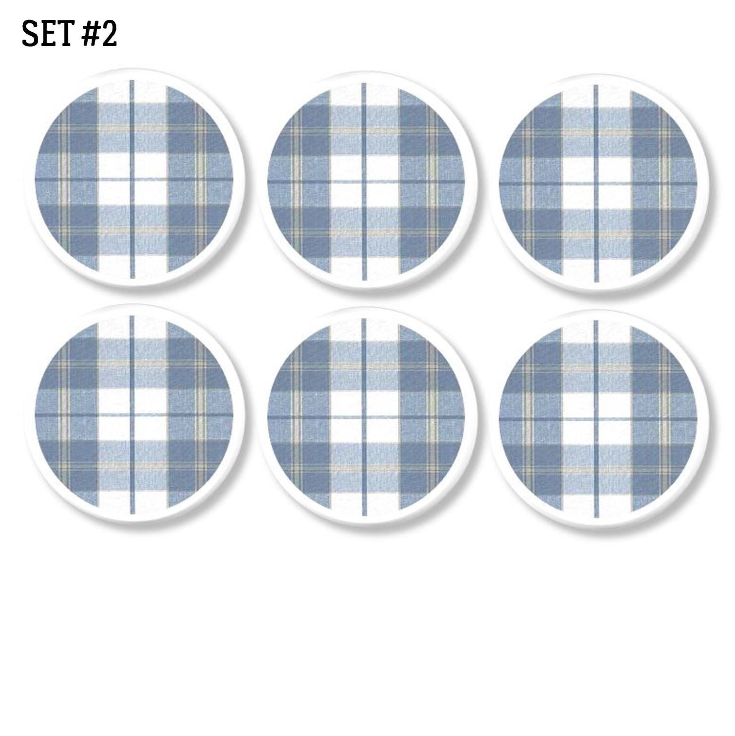 Blue Plaid Drawer Pulls Nursery Cabinet Knobs Handcrafted 360 Blue Plaid Drawer Pulls Nursery Cabinet Knobs Handcrafted 360