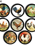 Barnyard rooster furniture drawer knobs. Handmade for a rustic antique look for vintage farm kitchen hardware.