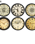 Age worn antique clock themed handmade cabinet knobs for rustic vintage style furniture hardware.
