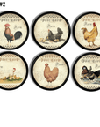 Rustic Country Rooster Farmhouse Furniture hardware. Handmade decorative knobs also make unique peg hooks.