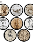 Cabinet and furniture knobs in Da Vinci sketches. Ideal for curiosities cabinet handles, steampunk inventions decor , anatomy medical student home office or artist studio.