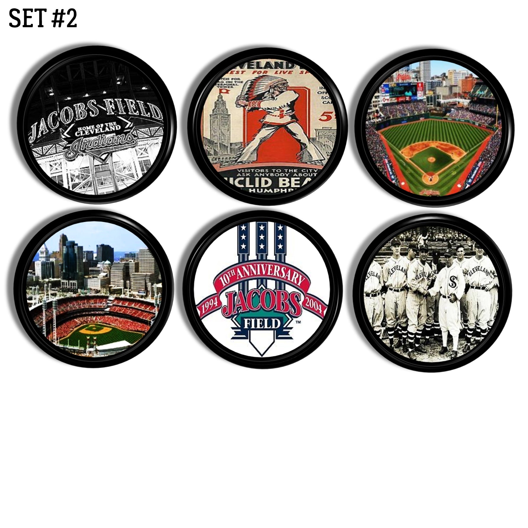 Handmade Drawer Puls made with Throwback Jacob's Field, vintage Cleveland Indians team photos and ball park diamond images.
