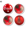 4 Dresser knobs for holiday decoration as furniture pulls or stocking hangers. Theme includes Christmas tree, star, holly and branch in red, white and green.