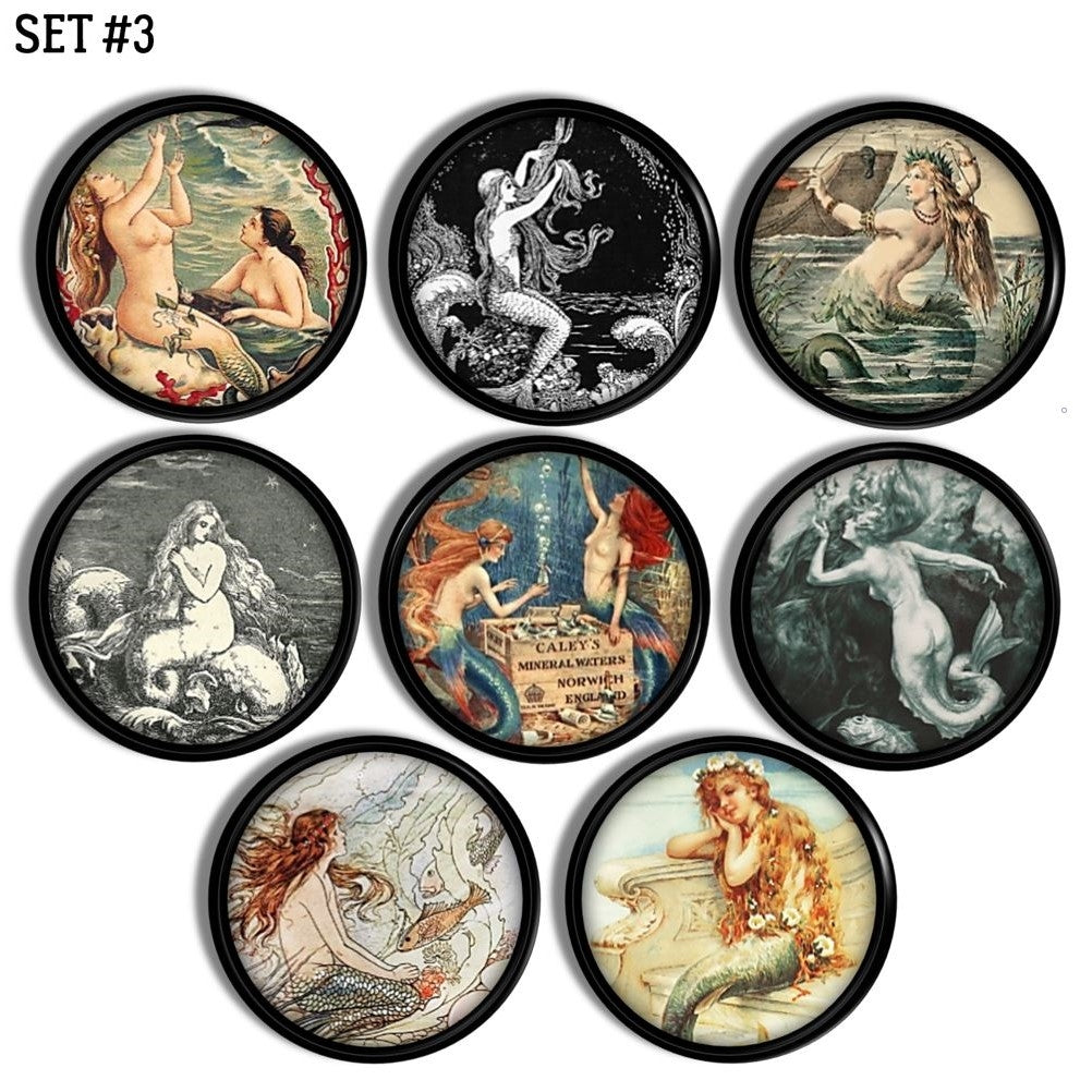 Unique decorative mermaid fantasy cabinet hardware for dresser, cupboards, cabinets and drawers.