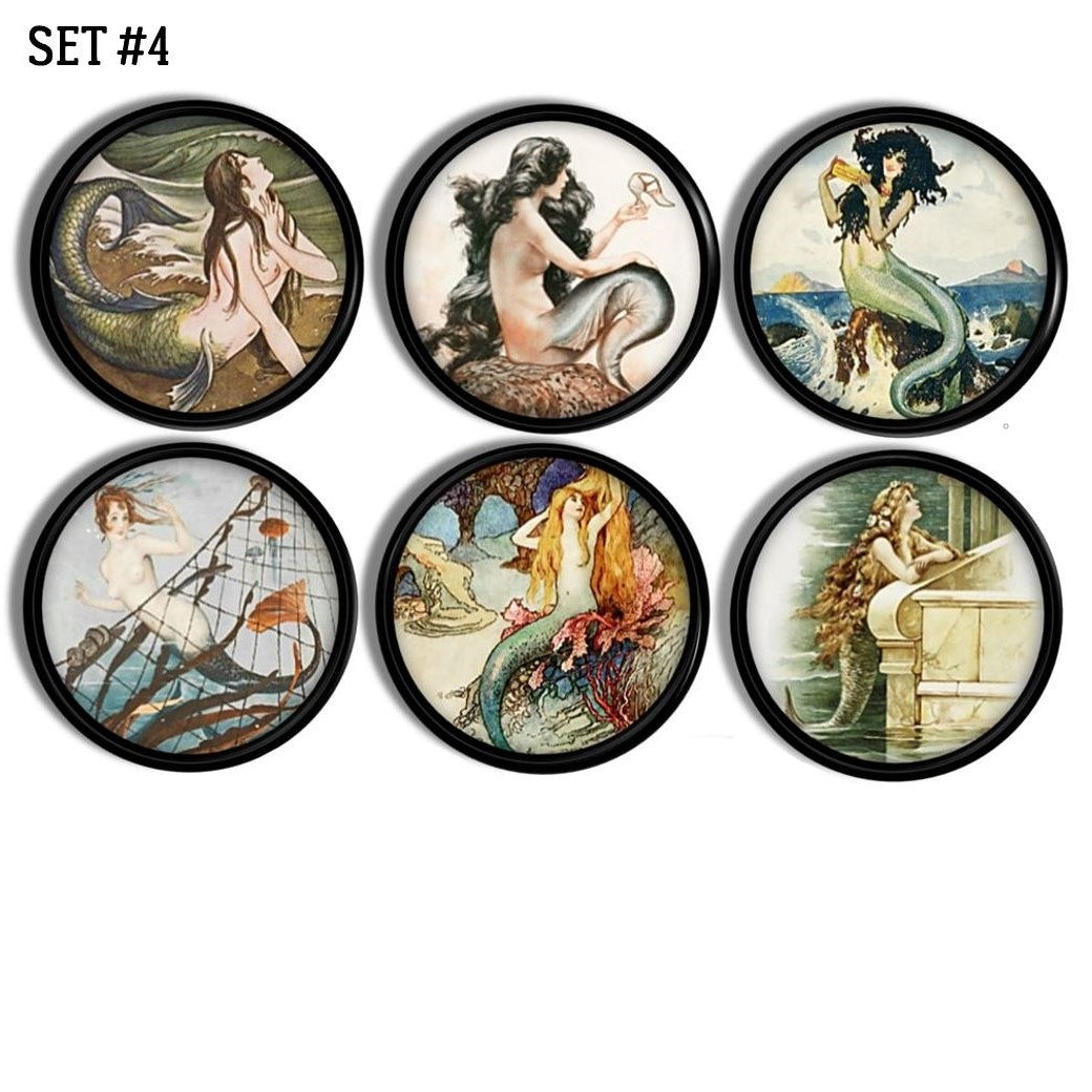 mermaid dresser knobs Mermaids Set of 4 Small Kids Drawer Knobs