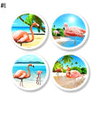 Pink Flamingo Paradise Cabinet Knobs – Coastal Beach Drawer Pulls (Set of 4, 6, or 8)