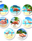 Pink Flamingo Paradise Cabinet Knobs – Coastal Beach Drawer Pulls (Set of 4, 6, or 8)