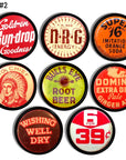 Old fashioned beverage bottle cap decorated cabinet hardware for rustic vintage furniture pieces or retro 1950s cabinets.