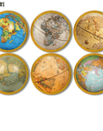 Handmade vintage looking world globe cabinet knobs. Antique style wood drawer pulls.