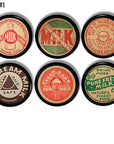 Handmade cabinet knob set featuring vintage milk bottle cap designs — clean, safe, and wholesome dairy farm slogans.