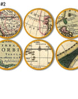 Six wooden old world nautical map furniture drawer pulls. Mens desk, file cabinet or peg wall hook.