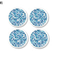Small Blue White Mosaic Tile Cabinet Knobs and Drawer Pulls No. 815F29
