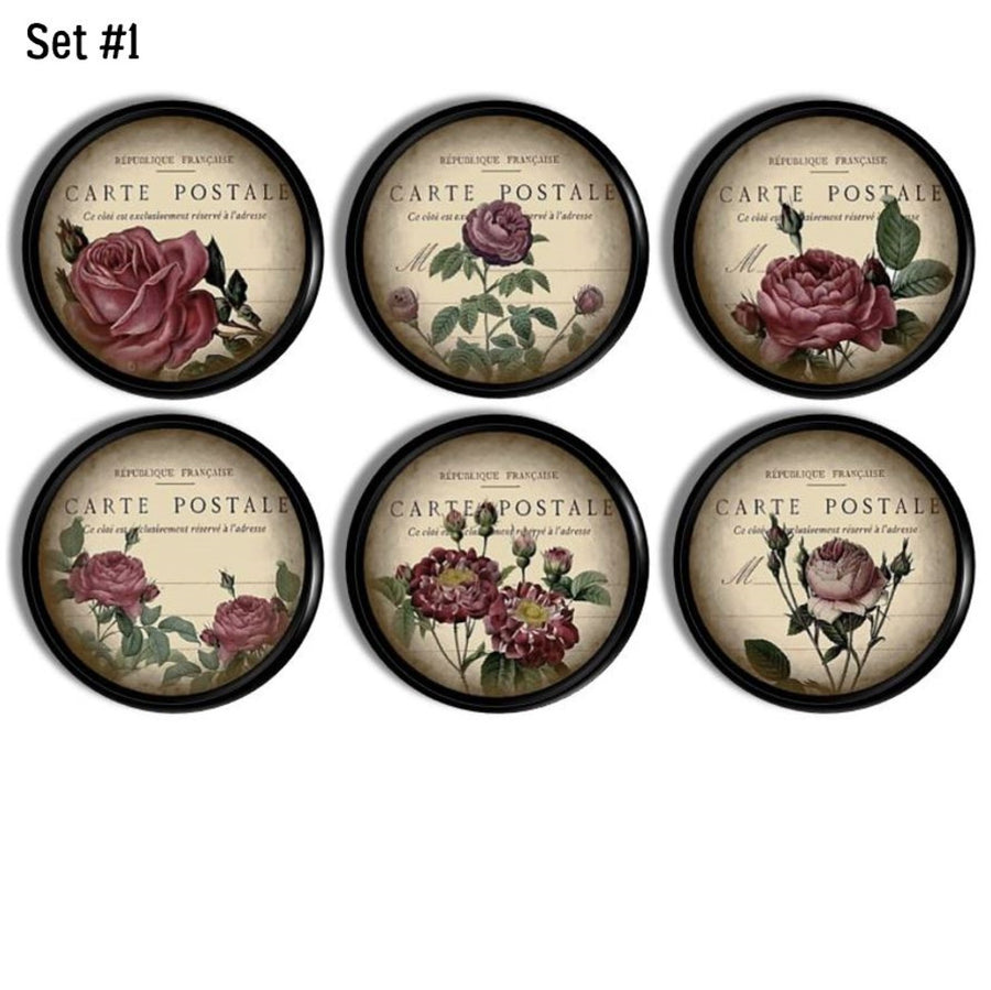 Romantic Victorain Roses Cabinet Knobs, Vintage Decorative Drawer Pulls - No. 815J37