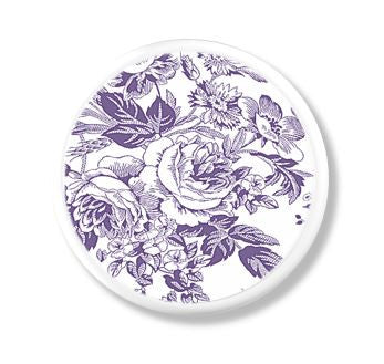 purple rose garden toile knobs