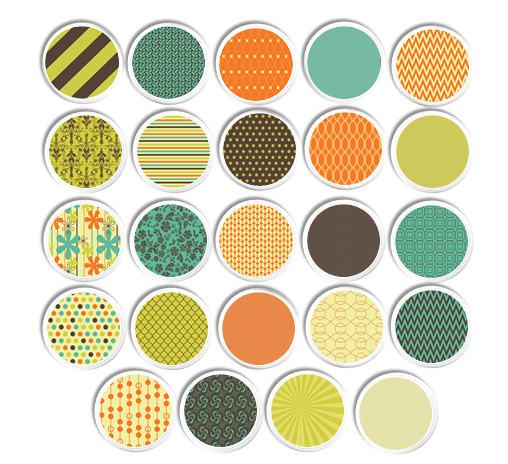 Mixed pattern knob collection Dot, Stripe, Solid