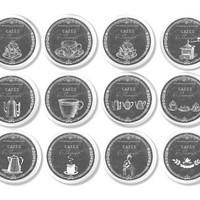 French Cafe Coffee Tea Kitchen Drawer Pulls
