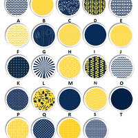 Coordinated color knob collection Navy Blue, Yellow, WHite