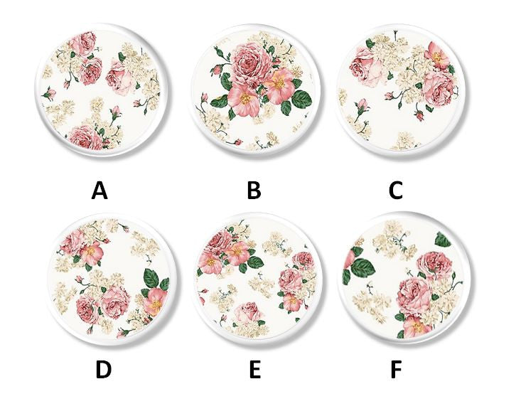 pink floral drawer pulls