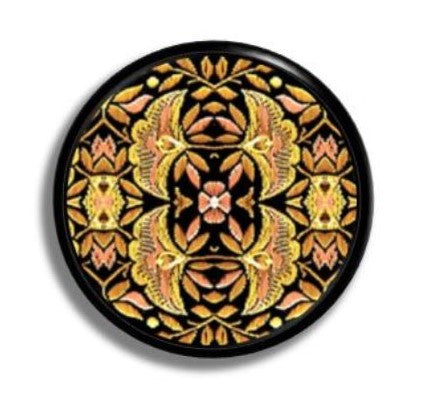 Eclectic Gold & Black Tapestry Print Drawer Pull