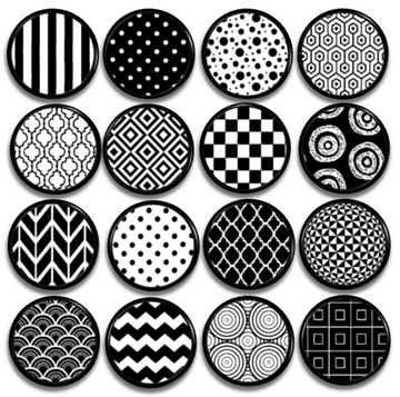 black and white decor - modern geometric knobs