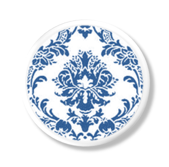 modern blue damask knobs