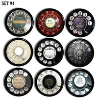 Antique telephone collectible theme cupbord handle knobs in black, red and white for steampunk or vintage industrial home style
