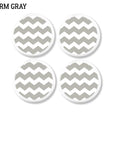 4 Medium gray and white chevron drawer pull hardware. Handmade cabinet knobs for contemporary farmhouse furniture