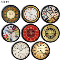 Drawer pulls made by hand in an eclectic mix of colorful old vintage clock, watch and timepieces for Time Travel, Steampunk and Vintge Industrial decor.