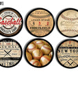 Old Time baseball theme cabined door & drawer knobs. Handmade to look like antique memorabilia