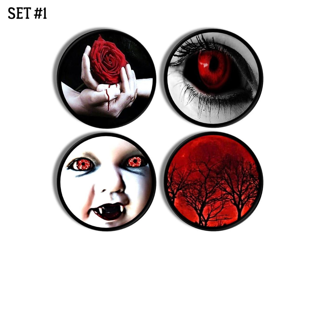 Black Red Dark Gothic Vampire Cabinet Knobs | Pulls - Set No. 816E41