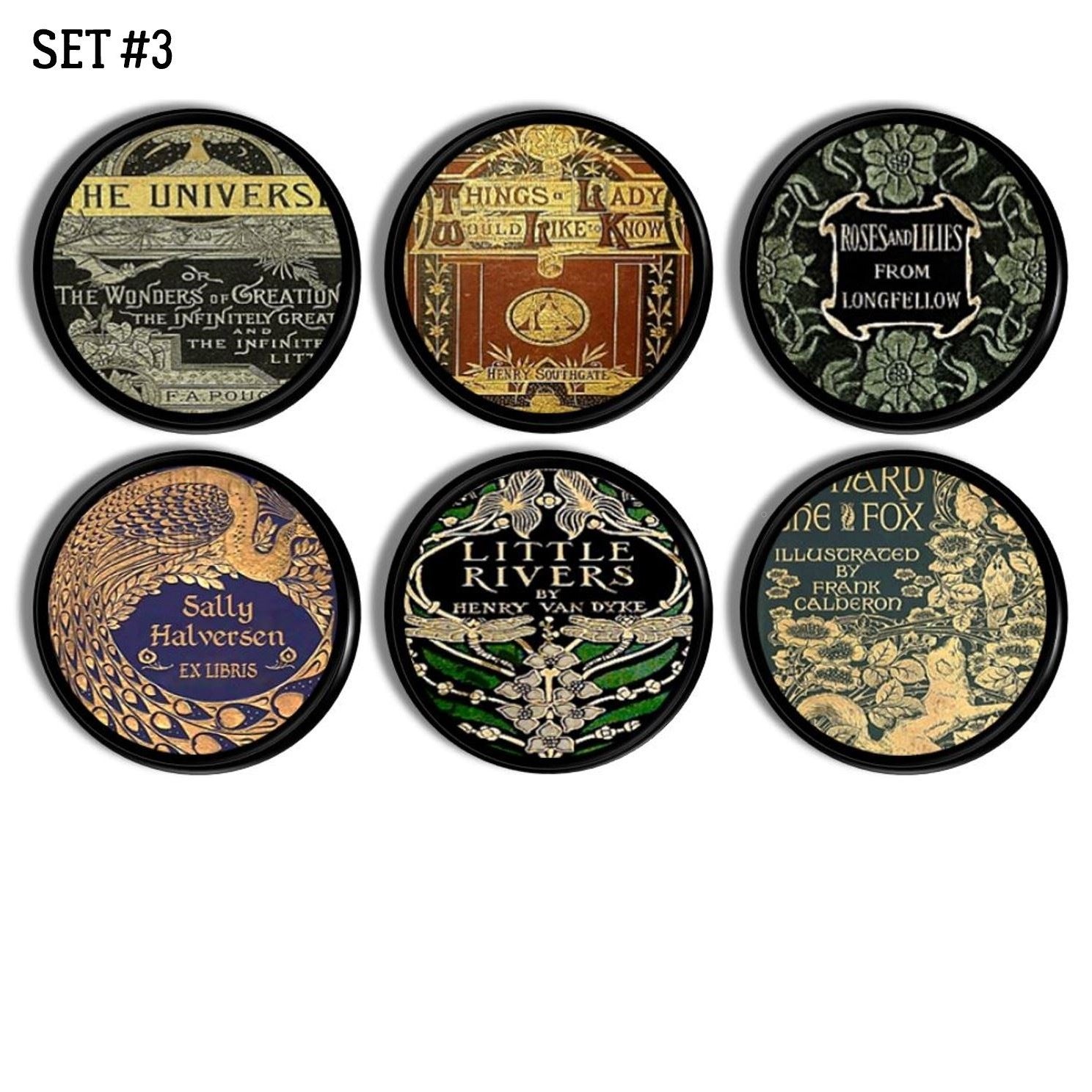 Curated visual reference: Fresh Look at Antique Book Theme Cabinet Knobs Classic Literature Art Drawer Pulls